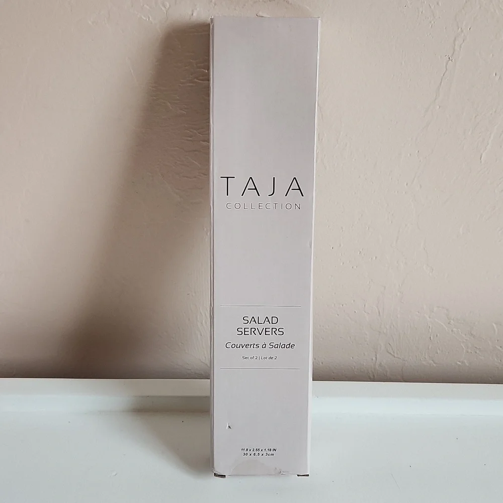 TAJA COLLECTION Stainless Steel Salad Servers Color Gold